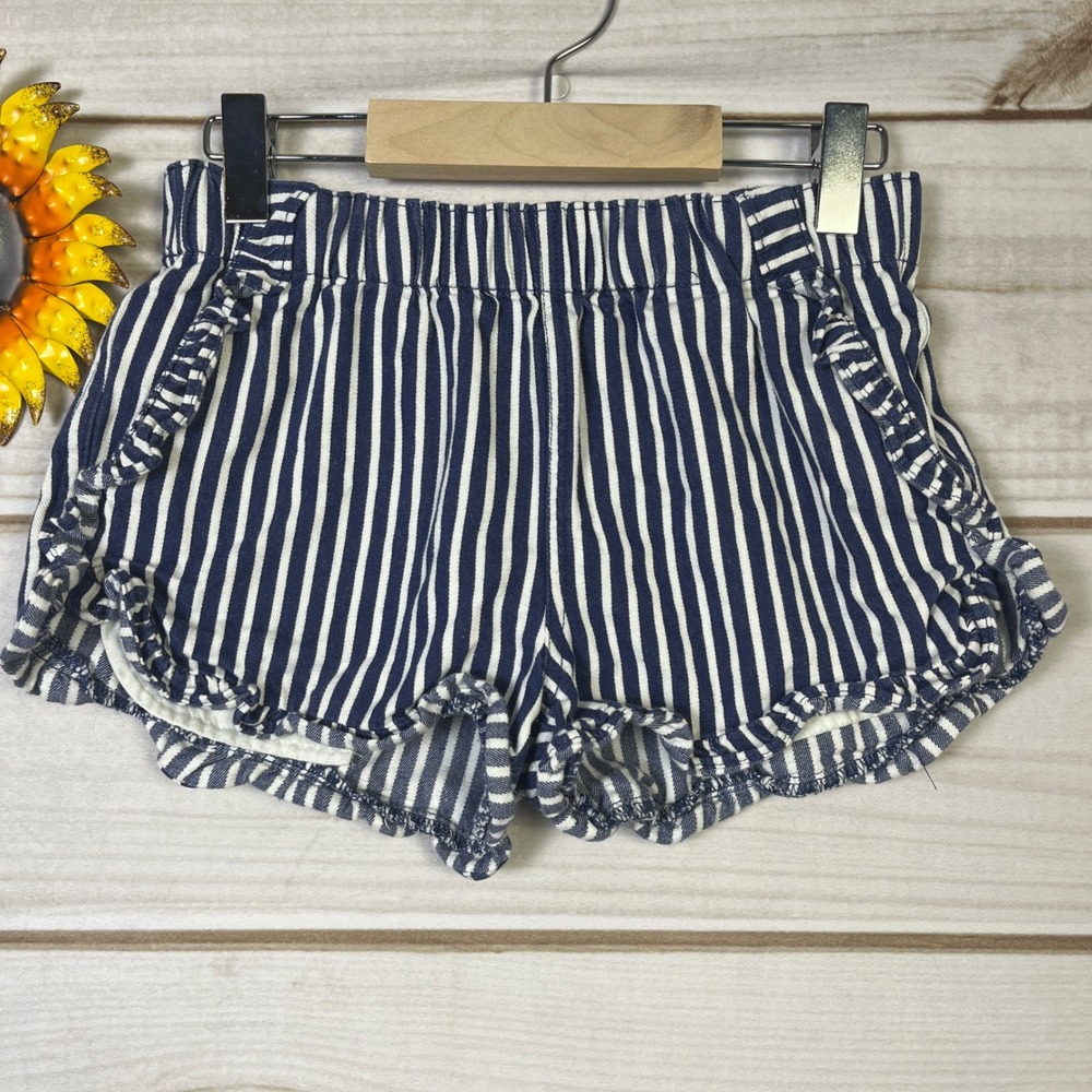 Crewcuts Navy White Stripe Ruffle Shorts Kids Size 10‎